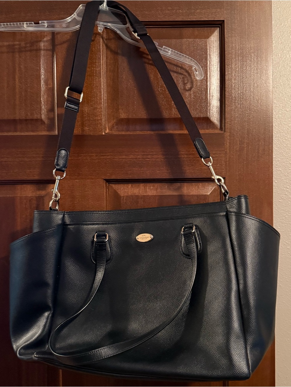 Coach Black “Baby Bag” Diaper Bag with Adjustable Strap
